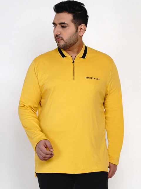 

Santonio Men Yellow Solid Polo Collar T-shirt