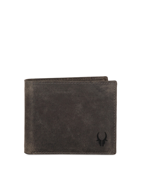

WildHorn Men Grey Textured Leather Two Fold Wallet