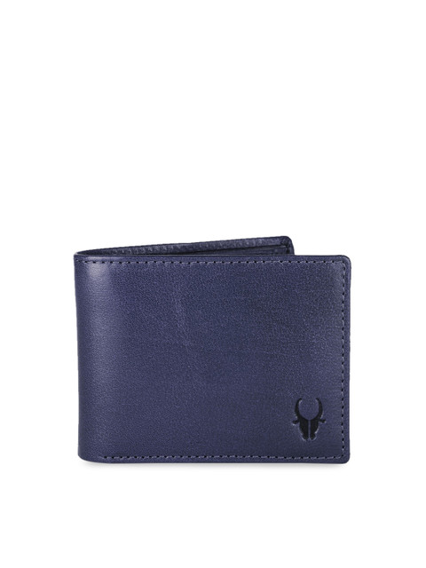 

WildHorn Men Navy Blue Solid Two Fold Wallet