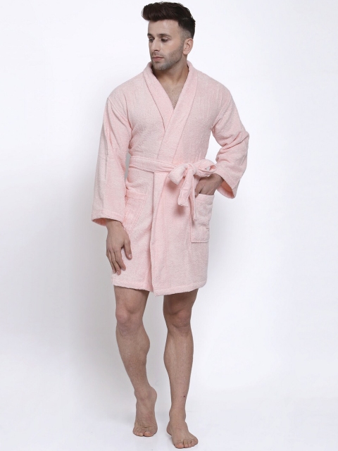 

Trident Unisex Pink Solid Bath Robe
