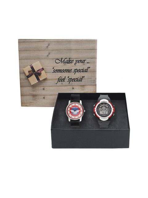

Fantasy World Unisex Kids Set Of 2 Red Analogue & Digital Watch 111-008-BK-YS-02-RD