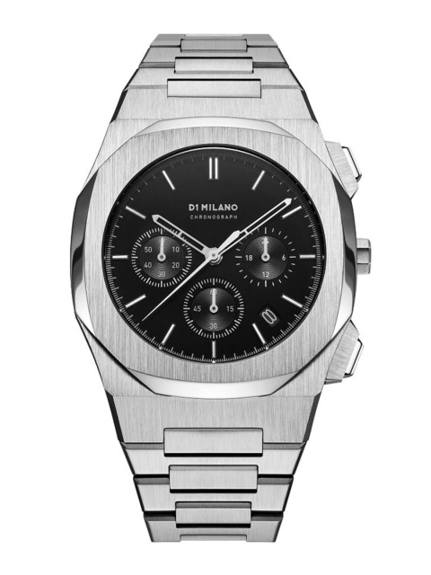 

D1 Milano Men Black & Silver-Toned Chronograph Watch CHBJ01