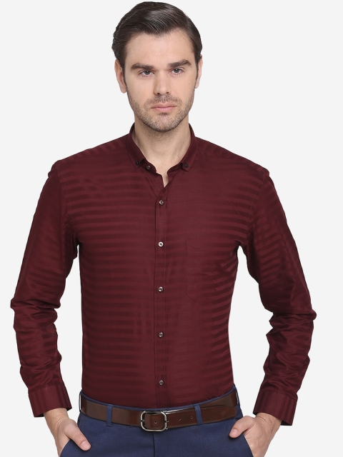 

Greenfibre Men Maroon Slim Fit Solid Cotton Formal Shirt
