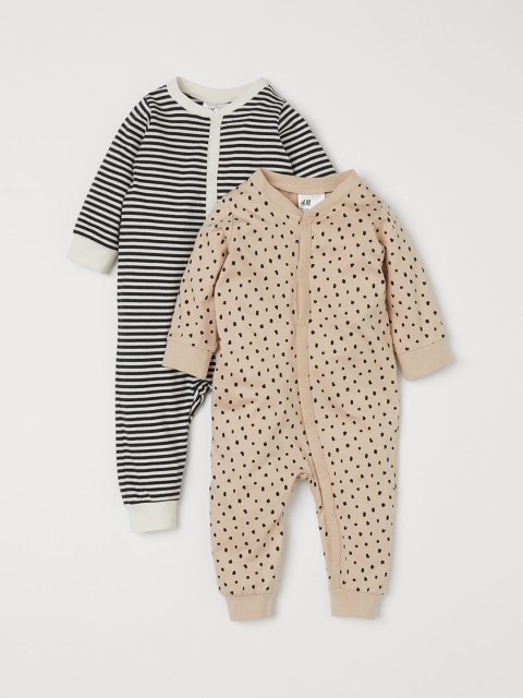 

H&M Infant Kids 2-Pack Cotton Pyjamas, White