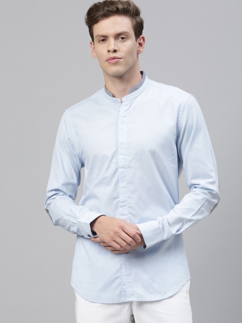 

RARE RABBIT Men Blue Tailored Fit Solid Casual Shirt