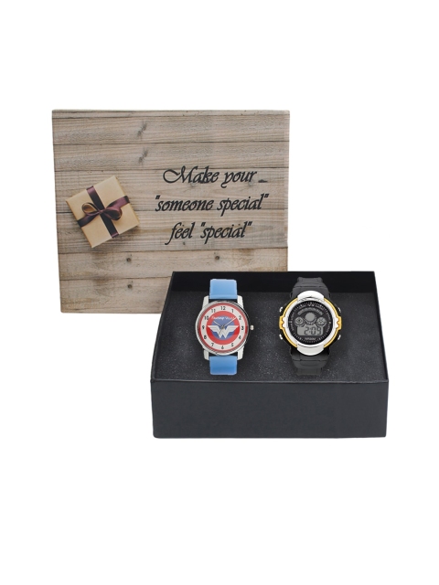 

Fantasy World Set Of 2 Analogue and Digital Watch FWGiftset126-008-SBL-YS-02-YL, Red