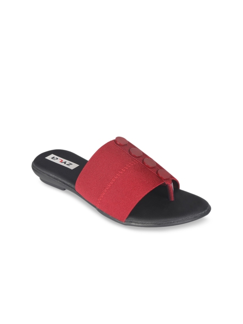 

Zyla Women Red Solid Open Toe Flats