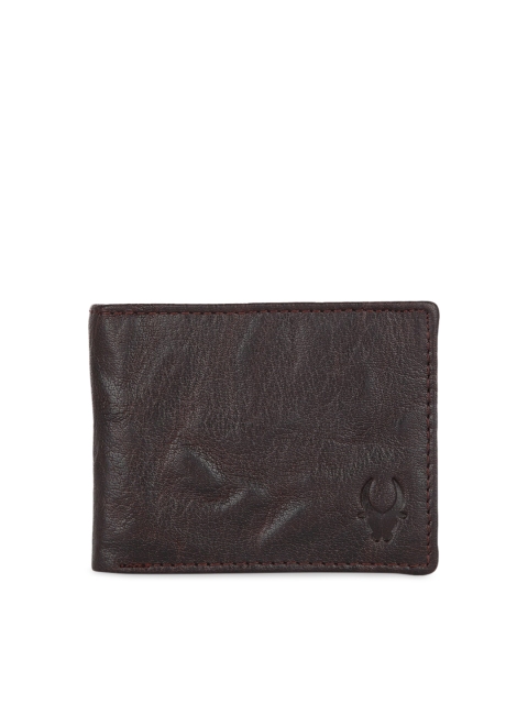 

WildHorn Men Brown Textured Leather Two Fold Wallet