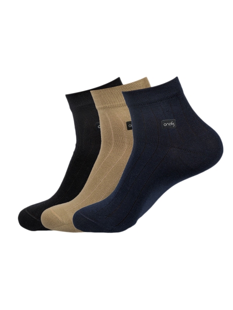 

one8 Select BY VIRAT KOHLI Men Pack Of 3 Assorted Ankle-Length Socks