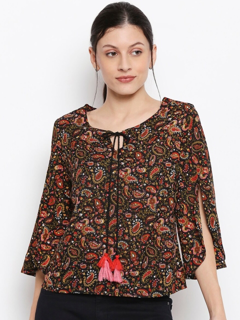 

People Women Black Printed Top