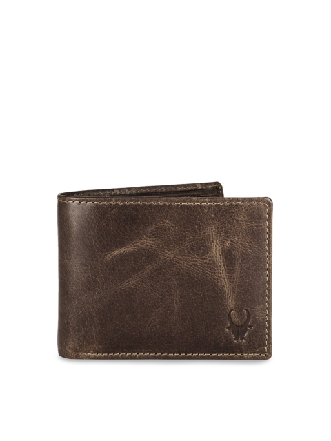 

WildHorn Men Coffee Brown Textured Two Fold Wallet