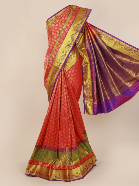 

Pothys Pink Pure Silk Woven Design Kanjeevaram Saree
