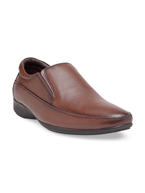 

Teakwood Leathers Men Tan Brown Solid Genuine Leather Formal Slip-Ons
