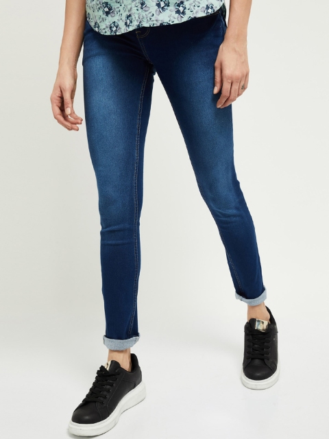 

max Women Blue Skinny Fit Low-Rise Clean Look Stretchable Jeans
