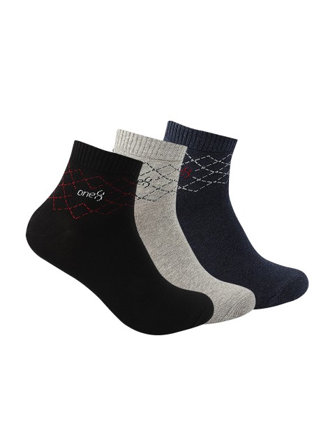 

one8 Select BY VIRAT KOHLI Men Pack Of 3 Assorted Ankle-Length Socks
