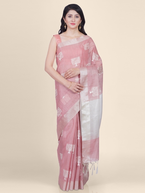 

Kasat Pink Tissue Embroidered Kota Saree