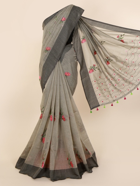 

Pothys Grey Woven Design Pure Cotton Saree