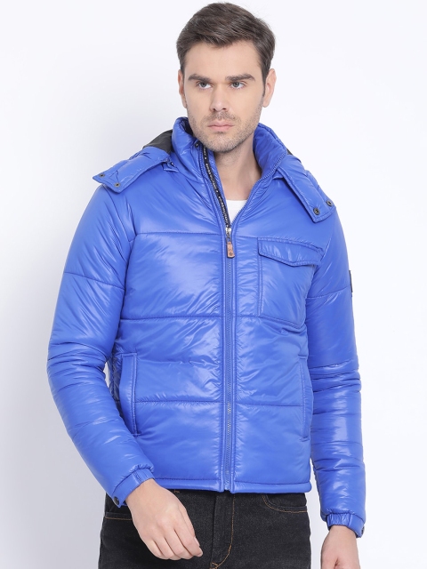 

SWISS MILITARY Men Blue Striped Lightweight Padded Jacket