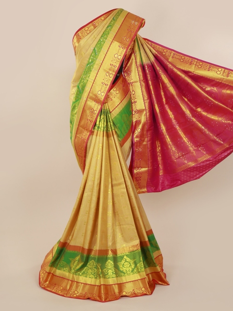 

Pothys Cream-Coloured Pure Silk Woven Design Kanjeevaram Saree