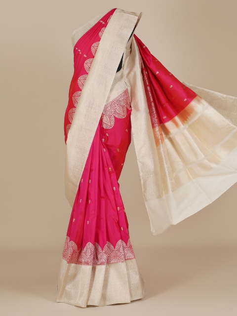 

Pothys Pink Woven Design Jute Silk Saree