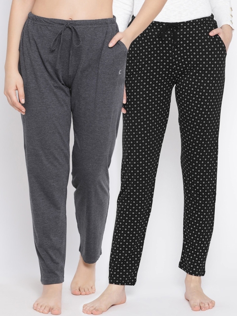 

Kanvin Women Pack of 2 Grey & Black Checked Lounge Pants