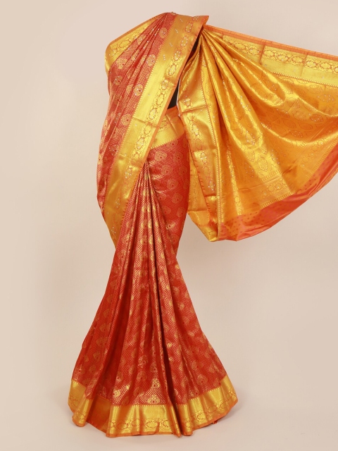 

Pothys Orange Pure Silk Woven Design Kanjeevaram Saree
