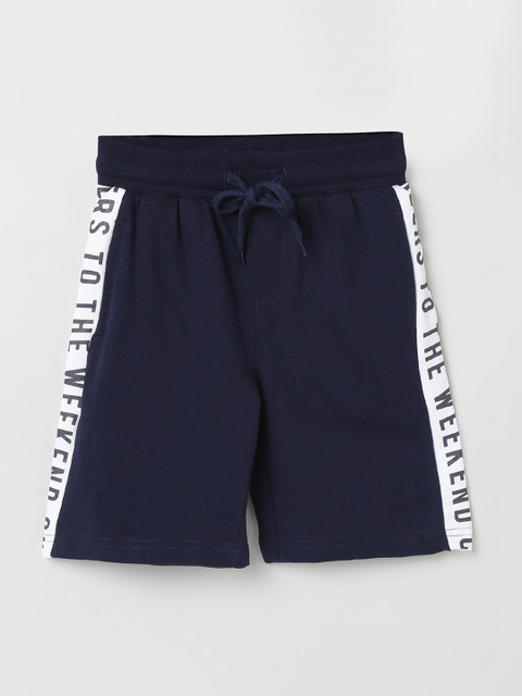 

max Boys Blue Printed Regular Shorts, Navy blue