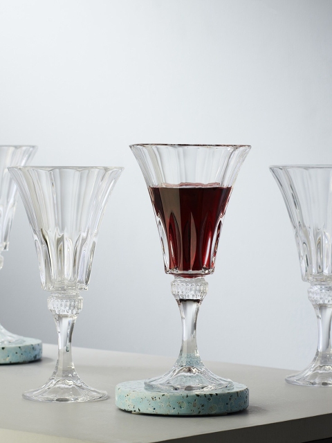 Pure Home and Living Set of 4 Transparent Solid Wine Glass