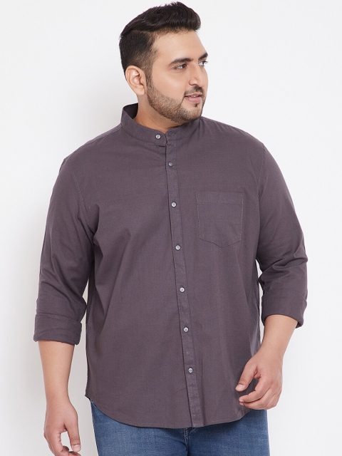 

Instafab Plus Men Coffee Brown Regular Fit Solid Casual Shirt