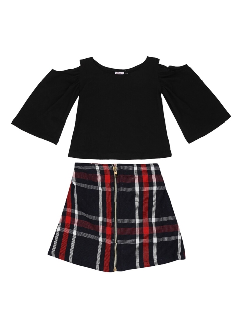 

oui oui Girls Black & Red Top with Skirt