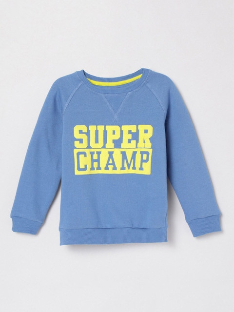 

max Boys Blue & Yellow Printed Sweatshirt