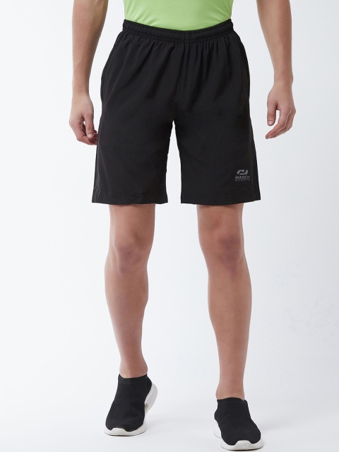 Masch Sports Men Black Solid Regular Fit Rapid-Dry Sports Shorts