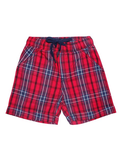 

KiddoPanti Boys Red Checked Regular Shorts