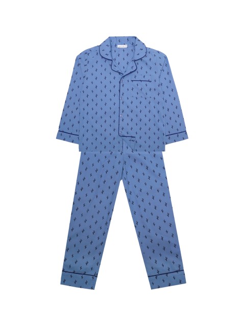 

ADORENITE Unisex Kids Blue Abstract Night Suit