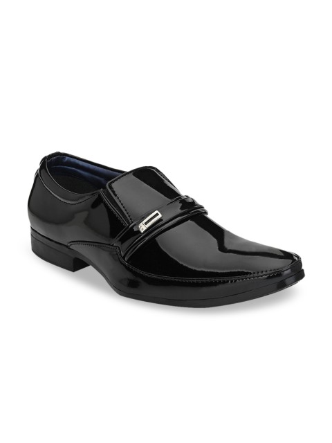 

Ferraiolo Men Black Solid Formal Slip-Ons