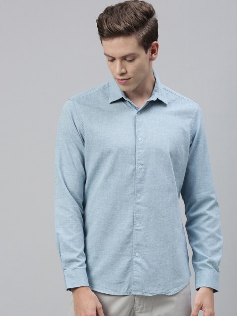 

RARE RABBIT Men Blue Tailored Fit Solid Casual Shirt