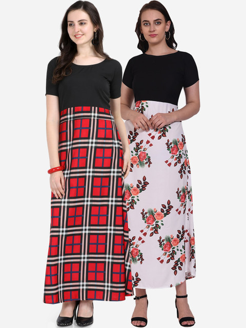 

Florence Women Pack Of 2 Printed Maxi Dress, Red