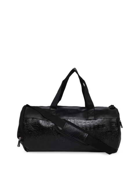 

GEPACK Men Black Textured Duffel Travel Bag