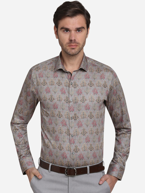 

JB STUDIO Men Grey Floral Printed Casual Shirt