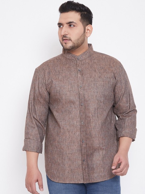 

Instafab Plus Men Brown Regular Fit Solid Casual Shirt