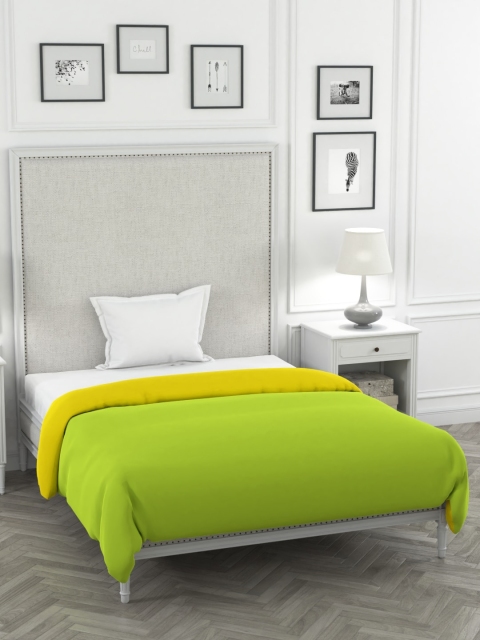 

STELLAR HOME Green & Yellow Solid AC Room 120 GSM Single Bed Comforter