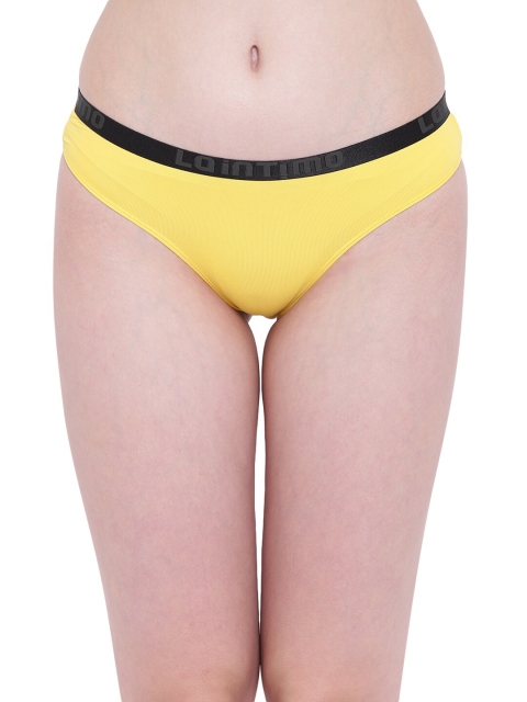 

La Intimo Women Yellow & Black Solid Basic Briefs LIFPBR02YW0