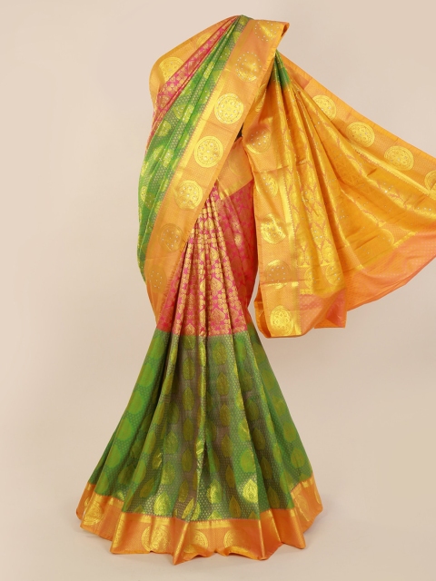

Pothys Green Pure Silk Woven Design Kanjeevaram Saree