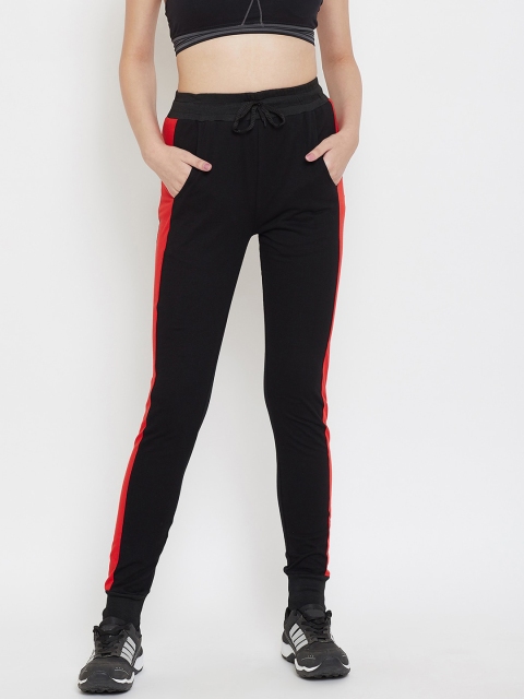 

Crease & Clips Women Black & Red Colourblocked Track Pants