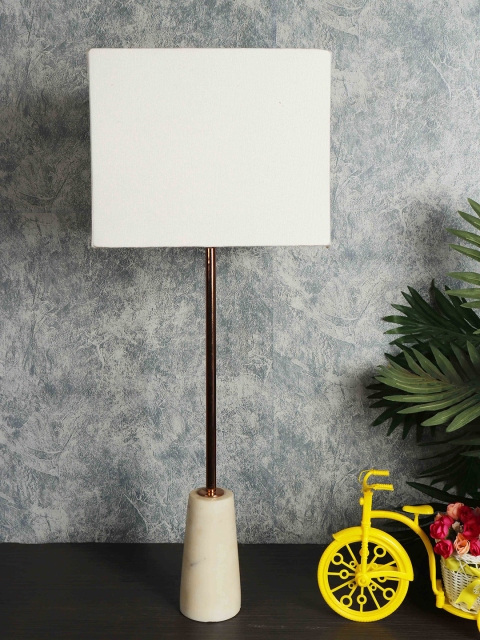 

Grated Ginger White Solid Contemporary Bedside Lamp with Shade