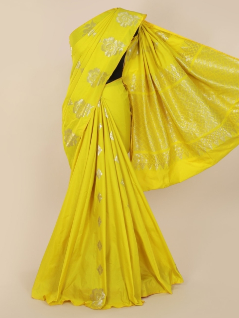

Pothys Yellow Silk Cotton Woven Design Kanjeevaram Saree