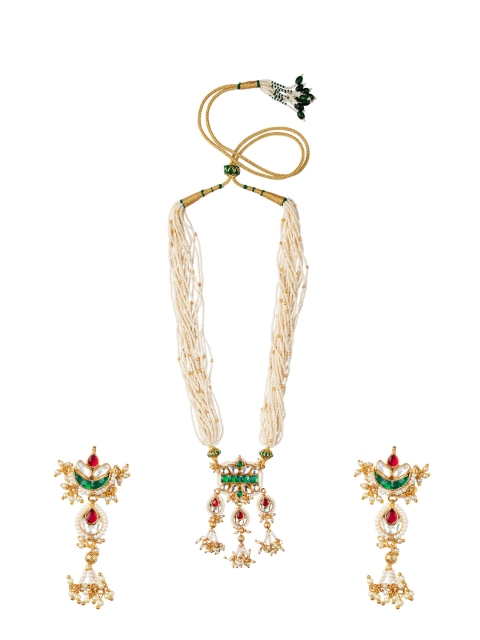 

MORKANTH JEWELLERY White Metal Gold-Plated Handcrafted Necklace