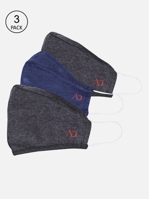 

AD By Arvind Unisex Pack Of 3 Assorted 3-Ply Viroblock Knit Reusable Cloth Masks