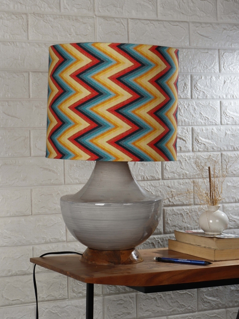 

Grated Ginger Grey Printed Contemporary Bedside Lamp with Shade