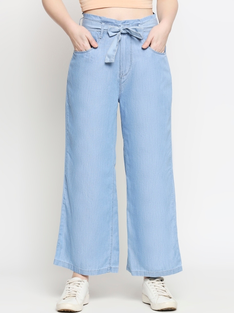 

Kraus Jeans Women Blue Loose Fit Solid Parallel Trousers